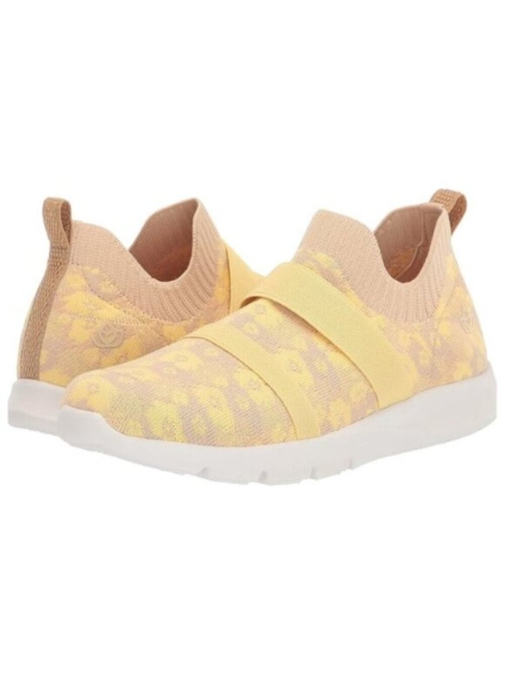 Floral Print Karma Stretch Slip-On Sneakers  Almond Size 8.5D Orthotic Support